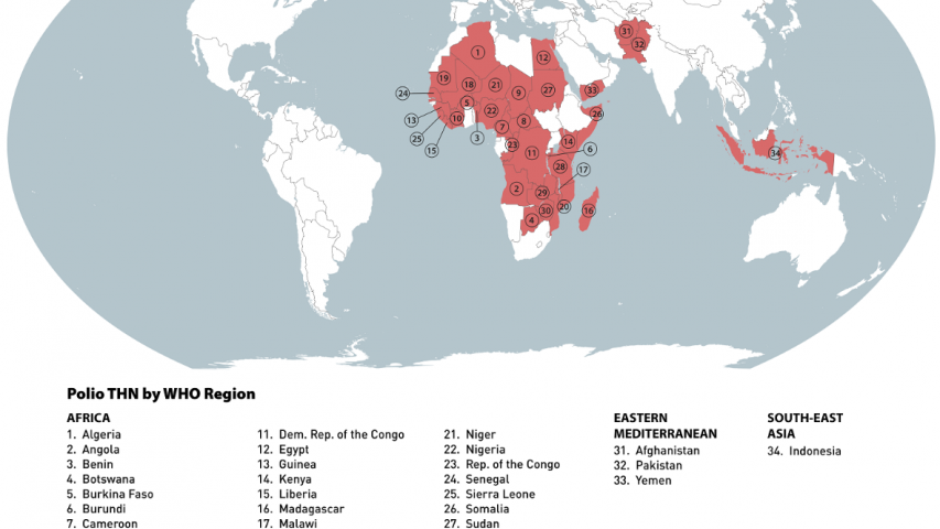 Mapa polio mundo